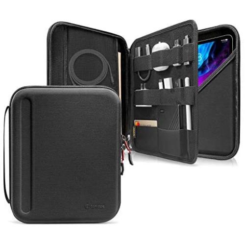 tomtoc Portfolio Case for iPad Pro 12.9-inch 2018 & 2020, Protective Sleeve with Accessories Pocket, Carrying Storage Bag for iPad Pencil/Adapter/Hubs/Cables/ Magic Keyboard, Fit Surface Pro 12.3