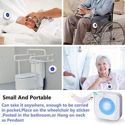 LIOTOIN Wireless Caregiver Pager SOS Call Button for Elderly Nurse Alert System Call Bell for Home/Elderly/Patients/Disabled 4 Transmitters 4 Plugin Receivers (with Color Light Flashing Reminder)