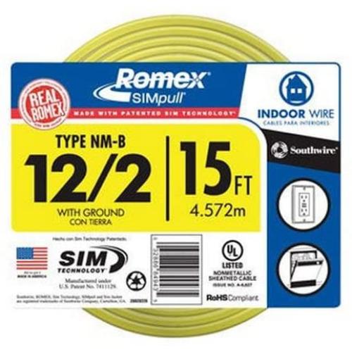 Southwire 28828226 12/2 15 NM-B W/G WIRE