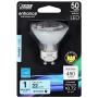 Feit Electric BPMR16IFGU500950CA/6 6W 50W Equivalent Dimmable 450 Lumen GU10 Base LED MR16 Light Bulb, 2.3''H x 2''D, 5000K (Daylight), 6 Piece