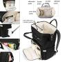 HLMBB Diaper Bag Backpack, Large Capacity for Baby Multifunction Waterproof USB Port (1.Black)