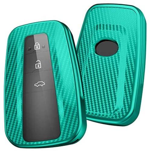 ELOHEI for Toyota Key Fob Cover Premium Soft TPU 360 Degree Protection Key Case Compatible with 2018 2019 2020 Toyota Camry RAV4 Avalon C-HR Prius Corolla Smart Key (Green)
