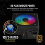 Corsair CX550F RGB, 550 Watt, 80 Plus Bronze, Fully Modular RGB Power Supply