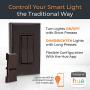 RunLessWire Click for Philips Hue Wireless Dimmer Light Switch, Smart Switch with Battery-Free Installation (Switch, Brown)