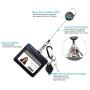 Genuine Leather ID Badge Holder Wallet with Heavy Duty Carabiner Retractable Reel, Key Ring and Metal Clip, 2 Card Pockets. Holds Multiple Cards & Keys. Bonus Key Chain Flashlight. Horizontal. Black