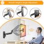 ErGear Monitor Wall Mount Bracket for 17 to 32 Inch Screens, Height Adjustable Full Motion Articulating Gas Spring Single Stand w/Extended Arm Extends Up to 18.3 Inch Fits Four VESA Mounting Sizes