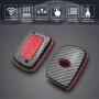TANGSEN Smart Key Fob Case for HYUNDAI ELANTRA GT TUCSON 4 Button Keyless Entry Remote Black Carbon Fiber Pattern ABS Red Silicone Cover