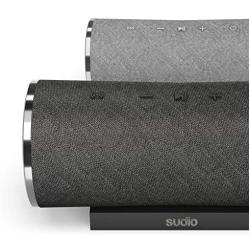 Sudio Femtio Wireless Bluetooth Speakers - Portable, IPX6 Water Protection, Dual Play, 14h Play Time, Android, iOS (Black)