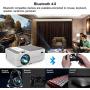 Wireless Mini Projector with Bluetooth YouTube 1080P Wireless Sync with iPhone, LED Portable Home Theater Projector for Movie Gaming, Built-in Speaker HDMI USB VGA Aux Audio