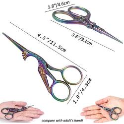 BIHRTC Scissors 4.5 Inch Bird Scissors Sewing Scissors and 3.6 Inch Embroidery Scissors Stainless Steel Sharp Scissors Shears for Sewing Needlework Art work Craft Office DIY Tools Small Shears
