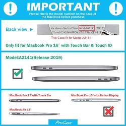 ProCase MacBook Pro 16 Case 2019 A2141 with Touch Bar & Touch ID, Heavy Duty Slim Hard Shell Dual Layer Protective Cover with Fold Kickstand for MacBook Pro 16 Inch 2019 Release -Grey