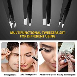 Tweezers Set, Teresa 4 Pack Professional Stainless Steel Tweezers for Women and Men, Precision Tweezers for Eyebrows Epilator Tools for Facial Hair, Ingrown Hair, Splinter, Blackhead and Tick Remover