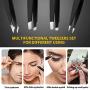Tweezers Set, Teresa 4 Pack Professional Stainless Steel Tweezers for Women and Men, Precision Tweezers for Eyebrows Epilator Tools for Facial Hair, Ingrown Hair, Splinter, Blackhead and Tick Remover