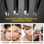 Tweezers Set, Teresa 4 Pack Professional Stainless Steel Tweezers for Women and Men, Precision Tweezers for Eyebrows Epilator Tools for Facial Hair, Ingrown Hair, Splinter, Blackhead and Tick Remover Tweezers Set, Teresa 4 Pack Professional Stainless Steel Tweezers for Women and Men, Precision Tweezers for Eyebrows Epilator Tools for Facial Hair, Ingrown Hair, Splinter, Blackhead and Tick Remover