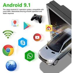 Double Din Android 9.1 Car Radio 7 TFT Touch Screen GPS Navigation 1G+16G Indash Car Stereo Support Bluetooth FM WiFi Steering Wheel Control Dual USB + 12 LEDs Rear View Camera