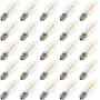 EMITTING Waterproof C9 Replacement LED Light Bulbs –0.6W Equivalent to 7W, White Warm 2700K Outdoor String Lights Vintage LED Filament Bulb, E17 Base Edison LED Light Bulbs, Clear Glass (C9-25PACK)