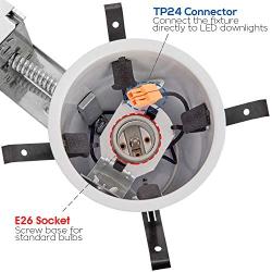 LUMINOSUM 4 Inch Remodel Recessed Can, Air Tight IC Housing, with TP24 Connector and E26 Socket, UL-Listed, 8-Pack