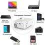 Video Projector, TOPVISION 5500L Portable Mini Projector with 100” Projector Screen, 1080P Supported, Built in HI-FI Speakers, Compatible with Fire Stick, HDMI, VGA, USB, TF, AV, PS4