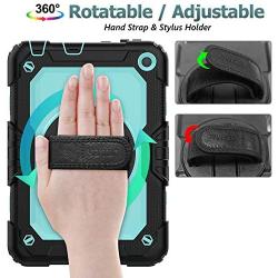 SEYMAC stock Case for Fire HD 8/8Plus Case (10th Generation 2020 ), [Full-Body] Shock-Proof Case with 360 Rotating Stand &Strap [Screen Protector] for Amazon Fire HD 8/8 Plus 10th Gen (SkyBlue+Black)
