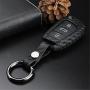M.JVisun Soft Silicone Rubber Carbon Fiber Texture Case for Audi Flip Car Remote Key Fob Cover for Audi A1 A3 A4 A6 A8 Quattro Q2 Q3 Q7 R8 RS3 RS6 S3 S6 TT TTS Remote Key - Black - Round Keychain