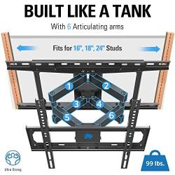Mounting Dream TV Mount Full Motion TV Wall Mounts for 26-55 Inch Flat Screen TV, Wall Mount TV Bracket with Dual Arms, Max VESA 400x400mm and 99 LBS, Fits 16'', 18'', 24'' Studs MD2380-24K TV Mounts