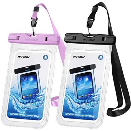 Mpow 097 Universal Waterproof Case, IPX8 Waterproof Phone Pouch Dry Bag Compatible for iPhone 12/12 Pro Max/11/11 Pro/SE/Xs Max/XR/8P/7 Galaxy up to 7'', Phone Pouch for Beach Kayaking Travel (2 Pack)