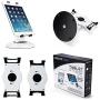 AboveTEK Retail Kiosk iPad Stand, 360° Rotating Commercial Tablet Stand, 6-13.5'' Ipad Mini Pro-Business Tablet Holder, Swivel Design for Store POS Office Showcase Reception Kitchen Desktop (White)
