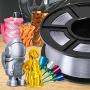 SUNLU Silk Silver PLA Filament 1.75mm 3D Printer Filament, 1KG 2.2 LBS Spool 3D Printing Material, Shiny Metallic PLA Silk Filament
