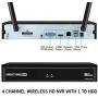 Night Owl WNVR201-42P-B 4 Channel 1080p Wireless Smart Security Hub with 2 x 1080p Infrared IP Cameras and 1 TB HDD, White