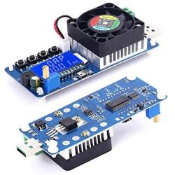 PEMENOL DC Electronic Load Tester 35W 5A Adjustable Constant Current Aging Tester Discharger Voltage Current Power Battery Capacity Display with Cooling Fan LCD Display