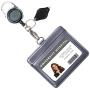Genuine Leather ID Badge Holder Wallet with Heavy Duty Carabiner Retractable Reel, Key Ring and Metal Clip, 2 Card Pockets. Holds Multiple Cards & Keys. Bonus Key Chain Flashlight. Vertical. Gray. Genuine Leather ID Badge Holder Wallet with Heavy Duty Carabiner Retractable Reel, Key Ring and Metal Clip, 2 Card Pockets. Holds Multiple Cards & Keys. Bonus Key Chain Flashlight. Vertical. Gray.