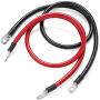Spartan Power 4 AWG 1 Foot Battery Cable Set Four Gauge Wire Made in America 1 FT with 3/8'' Ring Terminals
