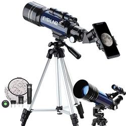 ESSLNB Telescope for Kids 70mm Refractor Telescope with Smartphone Adapter 51.6in Tripod Astronomical Telescopes for Astronomy Beginners Adults 3X Barlow Moon Filter Fully Coated Lens
