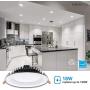 TORCHSTAR 6 Inch LED Slim Recessed Lighting with Junction Box, 18W(150W Eqv.), Dimmable Airtight Downlight, IC Rated, 1500lm, 5000K Daylight, ETL & Energy Star Listed, 5 Years Warranty, Pack of 6