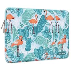 MOSISO Laptop Sleeve Compatible with MacBook Air 13 inch 2018-2021 A2337 M1 A2179 A1932,MacBook Pro A2338 M1 A2289 A2251 A2159 A1989 A1706 A1708,Polyester Vertical Flamingo Palm Leaves Bag with Pocket