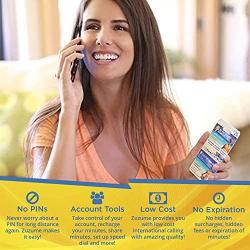 Zuzume International Calling Card | PINless, No Expiration, No Hidden Surcharges Prepaid Phone Long Distance Calling Cards | 5 USD