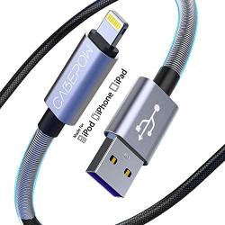 [Apple MFi Certified] 2Pack Lightning Cable 6ft,Cabepow 6 Foot iPhone Charger Cables,6 Feet Nylon Braided 2.4A Cord for iPhone 11/11 Pro /11 Pro Max/XS/XS Max/XR/X/8/8 Plus/7/7 Plus/6/6 Plus/5/SE