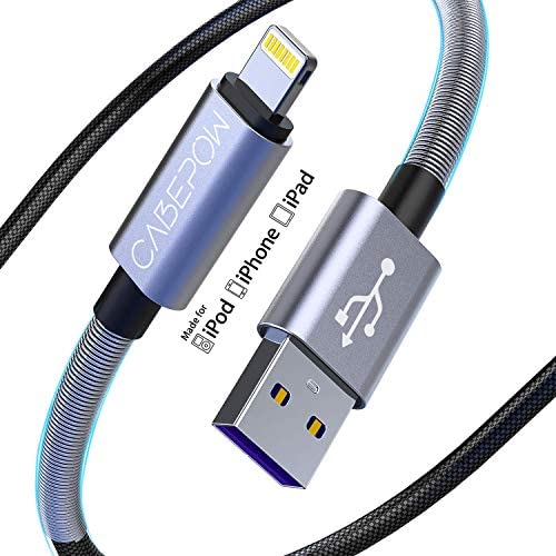 [Apple MFi Certified] 2Pack Lightning Cable 6ft,Cabepow 6 Foot iPhone Charger Cables,6 Feet Nylon Braided 2.4A Cord for iPhone 11/11 Pro /11 Pro Max/XS/XS Max/XR/X/8/8 Plus/7/7 Plus/6/6 Plus/5/SE