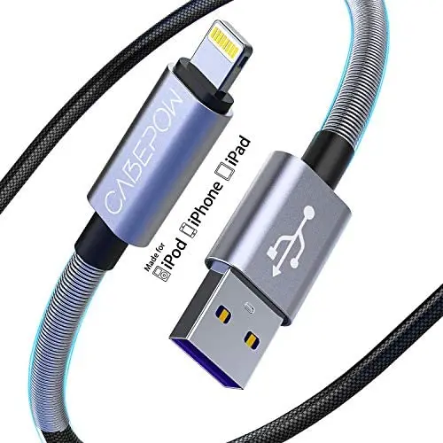 [Apple MFi Certified] 2Pack Lightning Cable 6ft,Cabepow 6 Foot iPhone Charger Cables,6 Feet Nylon Braided 2.4A Cord for iPhone 11/11 Pro /11 Pro Max/XS/XS Max/XR/X/8/8 Plus/7/7 Plus/6/6 Plus/5/SE