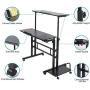 Cocoarm Stand Up Computer Desk, Height Adjustable Standing Desk Sit Stand Converter Computer Desktop Workstation, Moveable with Wheels ((Host Shelf Included))