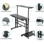 Cocoarm Stand Up Computer Desk, Height Adjustable Standing Desk Sit Stand Converter Computer Desktop Workstation, Moveable with Wheels ((Host Shelf Included))