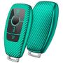 ELOHEI for Mercedes Benz Key Fob Cover, Premium Soft TPU Stripes 360 Degree Full Protection Key Case Cover for Mercedes Benz E Class, 2018 up S Class, 2017 2018 W213 Keyless Smart Key Fob (Green)