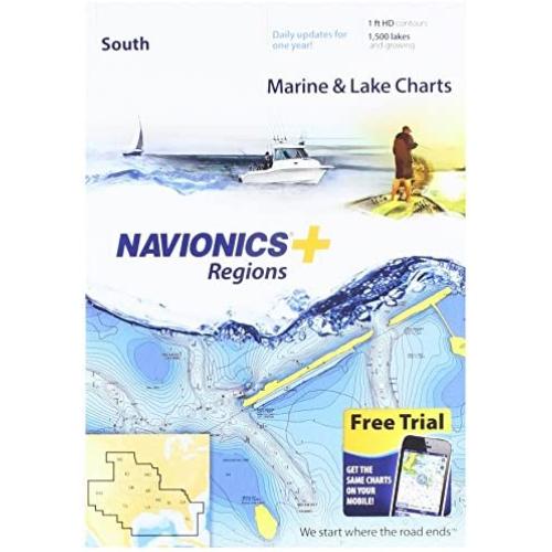 Navionics Plus Regions South Marine and Lake Charts on SD/MSD