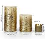 Furora LIGHTING LED Flameless Candles with Remote Control, Set of 8, Real Wax Battery Operated Pillars and Votives LED Candles with Flickering Flame and Timer Featured - Gold Glittery
