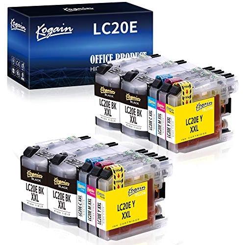 Kogain Compatible Ink Cartridges Replacement for Brother LC20E LC20EXXL Ink Cartridges, Work for Brother MFC-J985DW J775DW J5920DW J985DWXL Printer 10-Pack(4 Black, 2 Cyan, 2 Magenta, 2 Yellow)