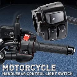 KATUR 1 Pair Motorcycle 1'' 25mm Handlebar Control Light Switch with Wiring Harness for Harley