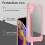 iPhone X Case, iPhone Xs Case with [ Screen Protector Tempered Glass x2Pcs] SUPBEC Protective Phone Cover with Silicone PC+TPU Shockproof Rubber Heavy Duty Case for iPhone X/iPhone Xs-Clear Rose Gold