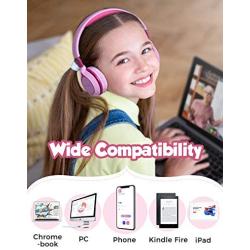 Kids Headphones Girls, Mpow CHE1 Wired Headphones for Kids Teens Children with Volume Limit 94dB, Foldable Adjustable On Ear Headphones for School, Travel, Compatible with Cellphones, Tablets, PC