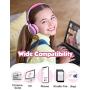 Kids Headphones Girls, Mpow CHE1 Wired Headphones for Kids Teens Children with Volume Limit 94dB, Foldable Adjustable On Ear Headphones for School, Travel, Compatible with Cellphones, Tablets, PC