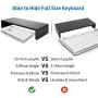 Monitor Stand Riser (Hide Full Size Keyboard), ABPBP Wood TV PC Desktop Computer Monitor Screen Riser for Desk, Ergonomic Laptop Printer Stand TV Shelf (Tool-Free Assembly) (Black Walnut)